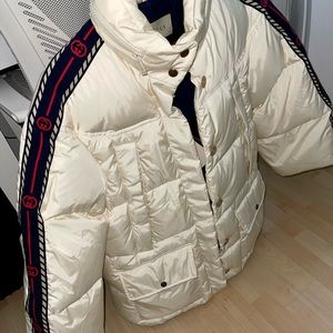 GUCCI
Web-panelled Padded Jacket In Ivory Nylon Womens